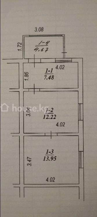 Дом, 2-комн., 38.3 м2
