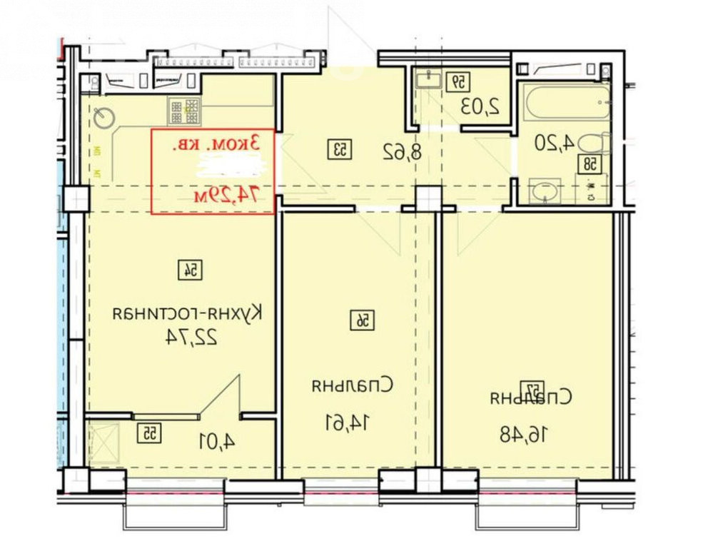 Открыть фото 3-комн. кв., 75 м2