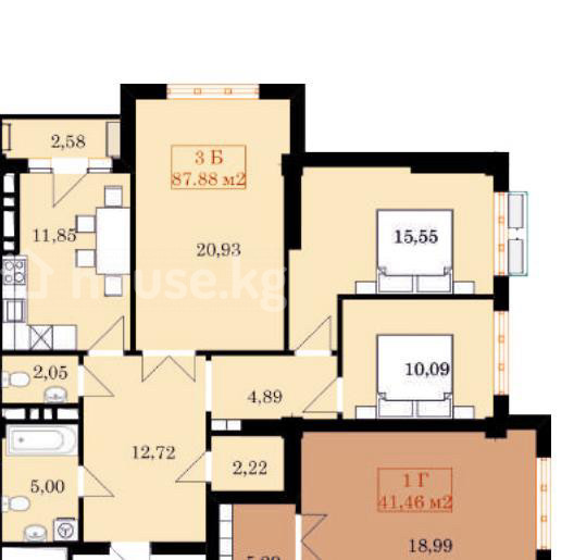 3-комн. кв., 88 м2