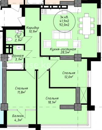 4-комн. кв., 92 м2