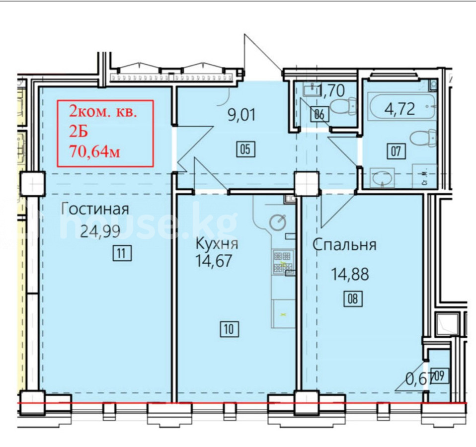 2-комн. кв., 70.34 м2