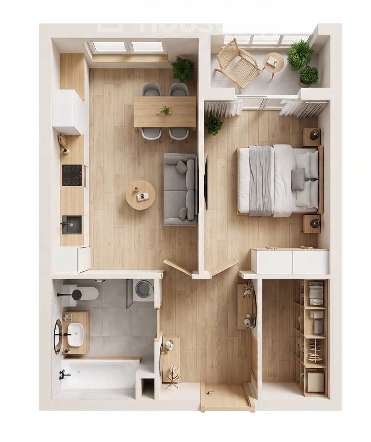 1-комн. кв., 54 м2