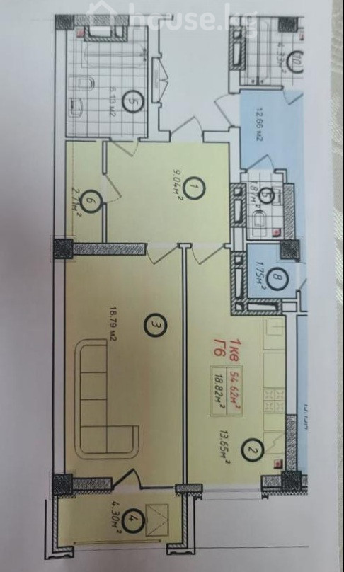 1-комн. кв., 55 м2